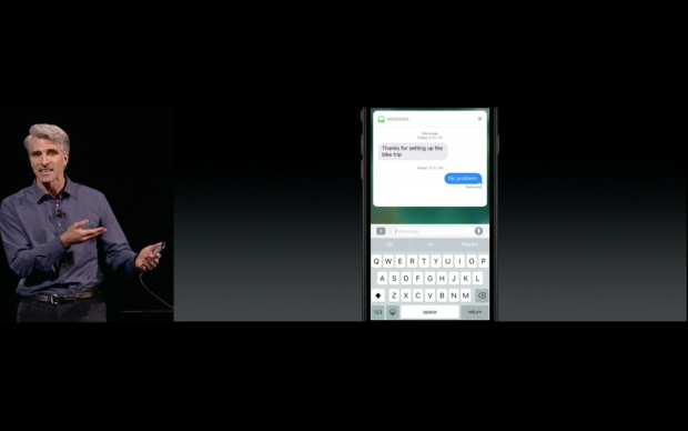 Apple zeigt iOS 10. (Bild: Apple/Screenshot: Golem.de)